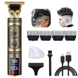 Electric Hair Clipper, Professional Cordless Hair Clipper Retro, Zero Gap Cordless Hair Clipper - Easy to Clean for Men and Women (Dragon)