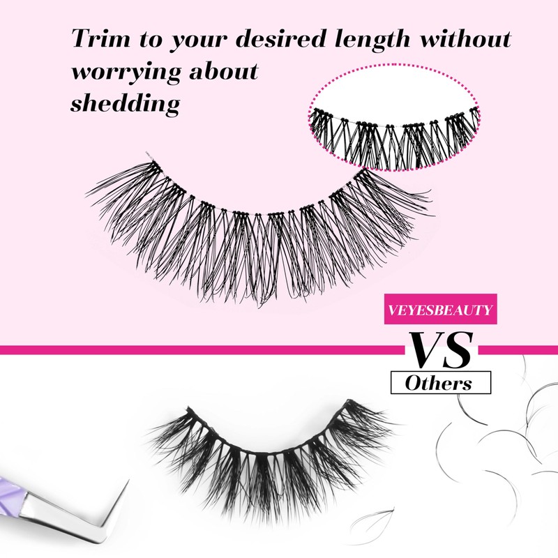 VEYESBEAUTY False Eyelashes Wispy Lashes Lightweight Natural Look Fluffy 3D
