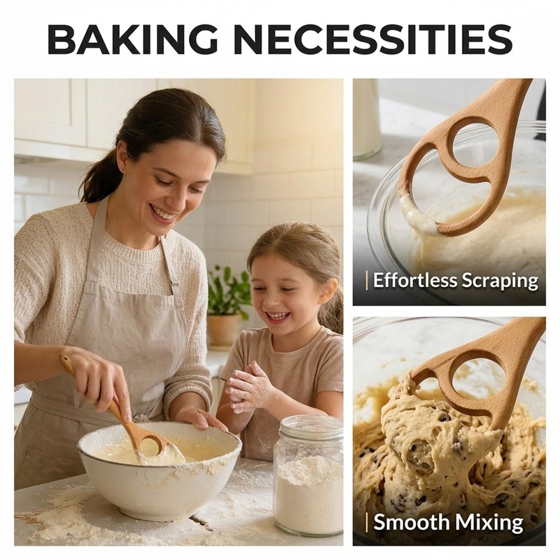 Higijapuf 2 Pack Danish Dough Whisk, Wooden Sourdough Stirrer 12.6