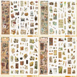 240 Pieces/12 Sheets Scrapbooking Stickers, Scrapbook Stickers Set Sticker Bullet Journal for Scrapbook, Bullet Journal Accessories, Journaling Accessories etc., Photo Album Scrapbook Calendar