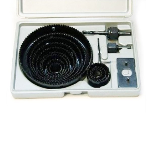 16 Pc Hole Saw Kit Sheet Metal Wood Steel Cutting