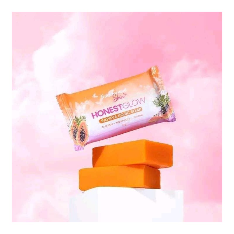 Honest Glow Papaya Kojic Soap, Cleansing and Whitening, 100g (1)