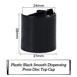 FINGERINSPIRE 50 Pack Press Disc Caps 24/410 Black Dispensing Press Cap Bottle Closure for Plastic Bottles