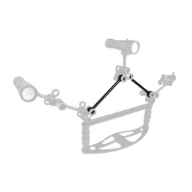 OrcaTorch ZJ15 Double Ball Joint Arm Aluminum Alloy Ball Head Extension Arm Dive Accessories Underwater Lighting System Connector for Underwater Strobe/Video Light/Diving Camera Tray (120mm)