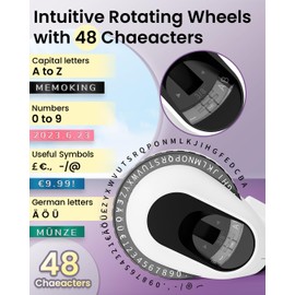 Memoking Embossing Label Maker Machine-E975 3D Embossed Label Maker with 6 Rolls Emboss Tapes, Handheld Embosser Labelling Machine, Lettering Label Maker Embossing for Home, Office and DIY (Black)