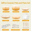 ONGIFT 20pcs Ceramic Cookware Set Nonstick, Detachable Handle Pots and