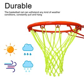 Rapidbok Luminous basketball nets, glow-in-the-dark basketball net, nightlight luminous basketball net replacement for outdoor night paly, 19 x 14 x 3 cm (7.5 x 5.5 x 1.2 inches)