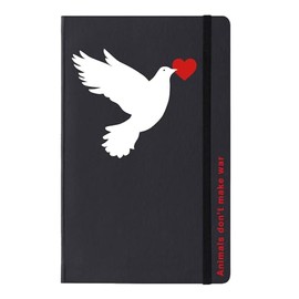 PdiPigna Notebook Animals Don't Make War, 13 x 21 cm, 144 Pages, with Coloured Bookmark, Recycled Paper, 80 g/m² FSC, PU Inside, Polka Dots