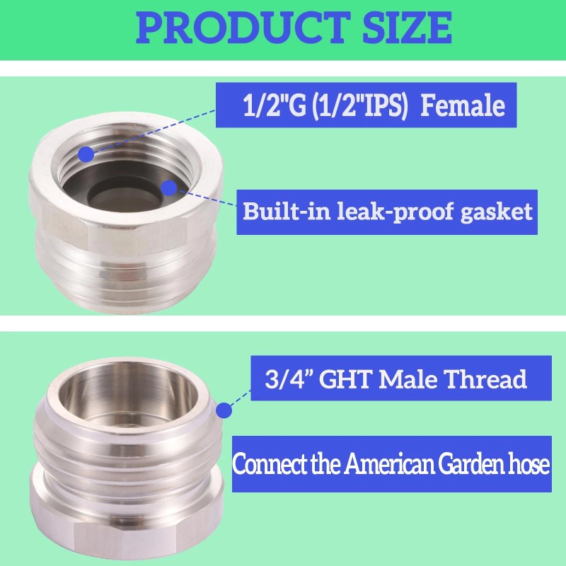 Snutuya Garden Hose to Shower Pipe/Arm Handshower Adapter, G1/2 Female