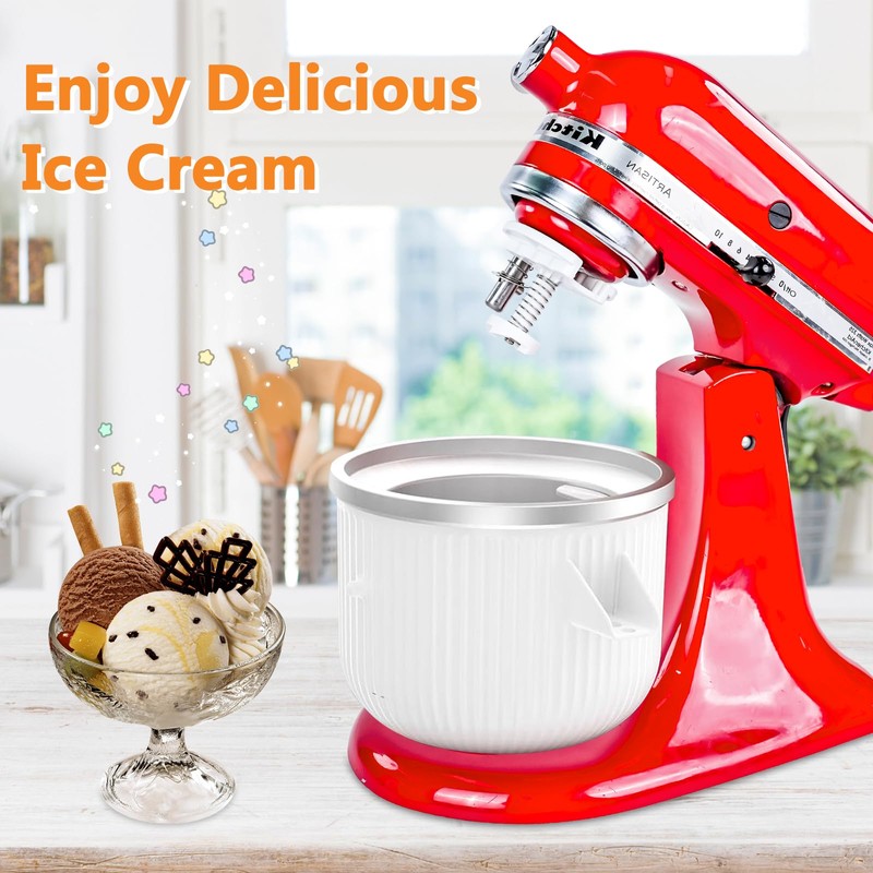 Ice Cream Maker Parts Compatible with Kitchen Aid Stand Mixer,