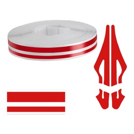 32Ft Car Pinstriping Tape, Vinyl Pin Striping Decals Car Trim Stripe Tape DIY Stickers, Universal Car Hood Body Side Stripe Glossy for Auto Motorcycle Home Door Musical Instrument (Red)