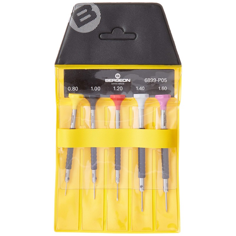 Bergeon 6899-P05 Set of 5 Watchmakers Ergonomic Screwdrivers Swiss Tools