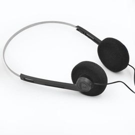 YuanHolumid Black Retro Over-Ear Earphones,Mini Stereo Lightweight Headphones with Cord, 80s 90s Vintage Headset Wired,Headphone, for Most Mobile Phones Playback Pevices Headphones Over-Ear
