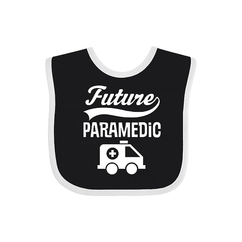 inktastic Future Paramedic Ambulance Baby Bib Black and White 31ef4