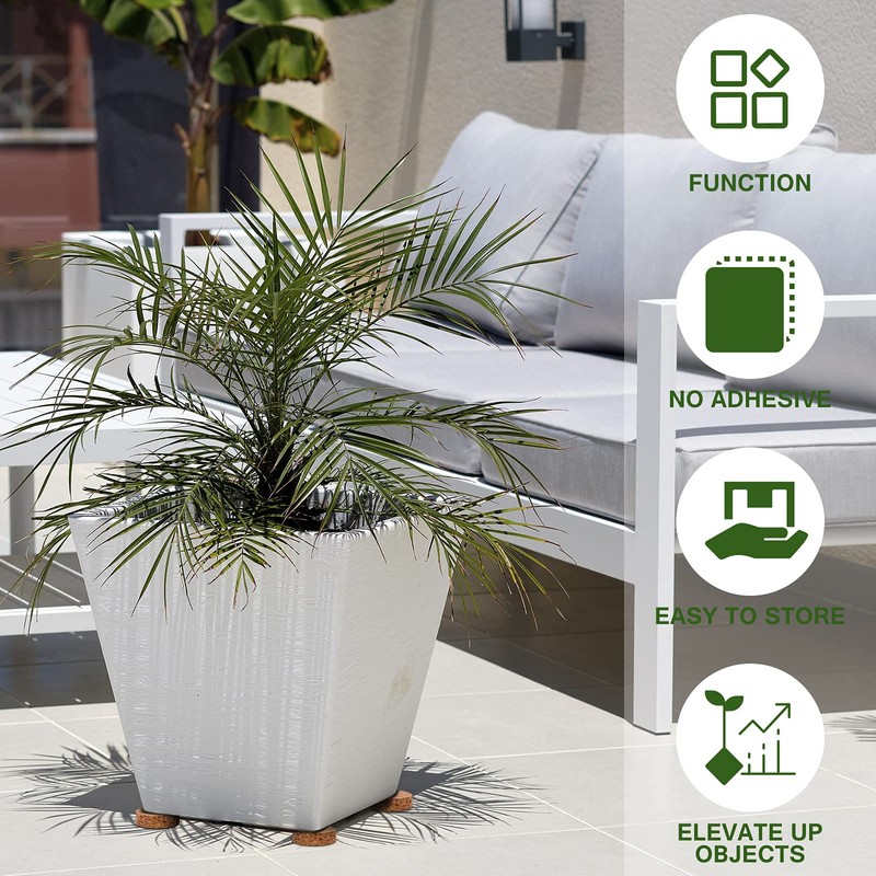 Yalikop 30 Pieces Invisible Plant Pot Feet Risers with Non