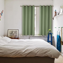 BGment Room Darkening Curtains 45 Inches Long - Grommet Thermal Insulated Drapes Window Treatment Curtains for Bedroom, 2 Panels, 52 x 45 Inch, Grass Green