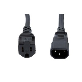 CablesAndKits Standard AC Power Cord Adapter, 13A/125V, 16 AWG, C14 to 5-15R, (IEC-60320-C14 to NEMA 5-15R) for Computer PC Network and Data Center Conversion Cable 1 ft