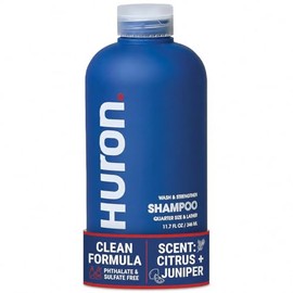 Huron Champú para hombres y mujeres, champú hidratante y fortalecedor con cítricos + enebro + verdes aromáticos, lavado refrescante e hidratante para 