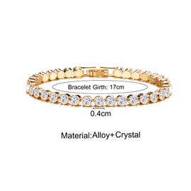 Gold Tennis Bracelet Classic Tennis Bracelet for Women Rhinestone Bracelets for Men White Zircon Bracelet Gifts for Women