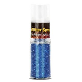 Go Ho Blue Hair and Body Glitter Spray,Holographic Glitter Highlighter Powder Spray,Festival Glitter Dry Powder Makeup for Clothes,Nail Art Decorations Diamond Dust for Nails