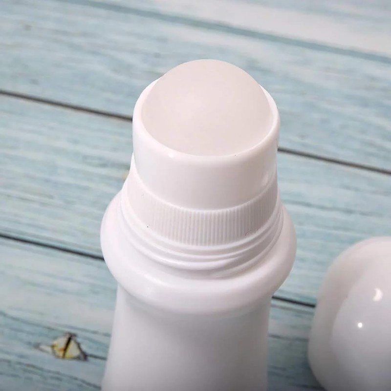 4 Pcs White 75ml Empty Refillable Roller Bottle Plastic Roll