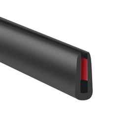 Self Adhesive Rubber Edge Trim, 3/32" U Shaped, 20Ft, Black Color