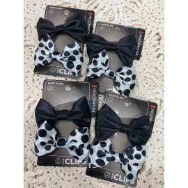 Remington Hair clips 2 count  3” one BLACK and 1 POKA-DOT