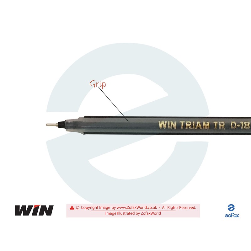 WIN 10 x 0.7mm Ball Pen Triam BLACK Smooth Ballpoint
