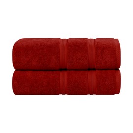 Superior Cotton Bath Sheet Set, Daily Use, Bathroom, Guest Room, Bath, Shower, Pool, Body, Home Essentials, Quality Soft Plush Absorbent Towels, Zero Twist, Smart Dry Collection, Set of 2, Crimson