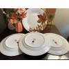 Royal Norfolk Fall Leaves 4 Dinner Plates Stoneware Thanksgiving Autumn