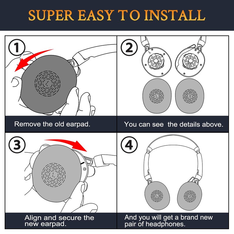 SOULWIT Replacement Ear Pads for Jabra Evolve2 65 Flex (Not