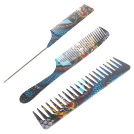 Healvian 3pcs Portable Hairdressing Comb for Men Tail Comb Material for Home and Barbershop Use