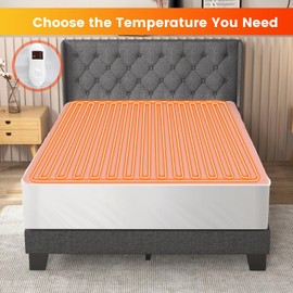 DORTALA Heated Mattress Pad Twin, Single Electric Mattress Pad Bed Warmer with 8 Heat Settings & 10H Timer, Overheat Protection, Machine Washable, White