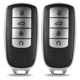 2PCS TPU Smart Key Fob Cover for Chery Omoda 5 & Tiggo 8 Pro/Plus - Soft Protective Case with Anti-Slip Grip & 360° Protection (Silver)