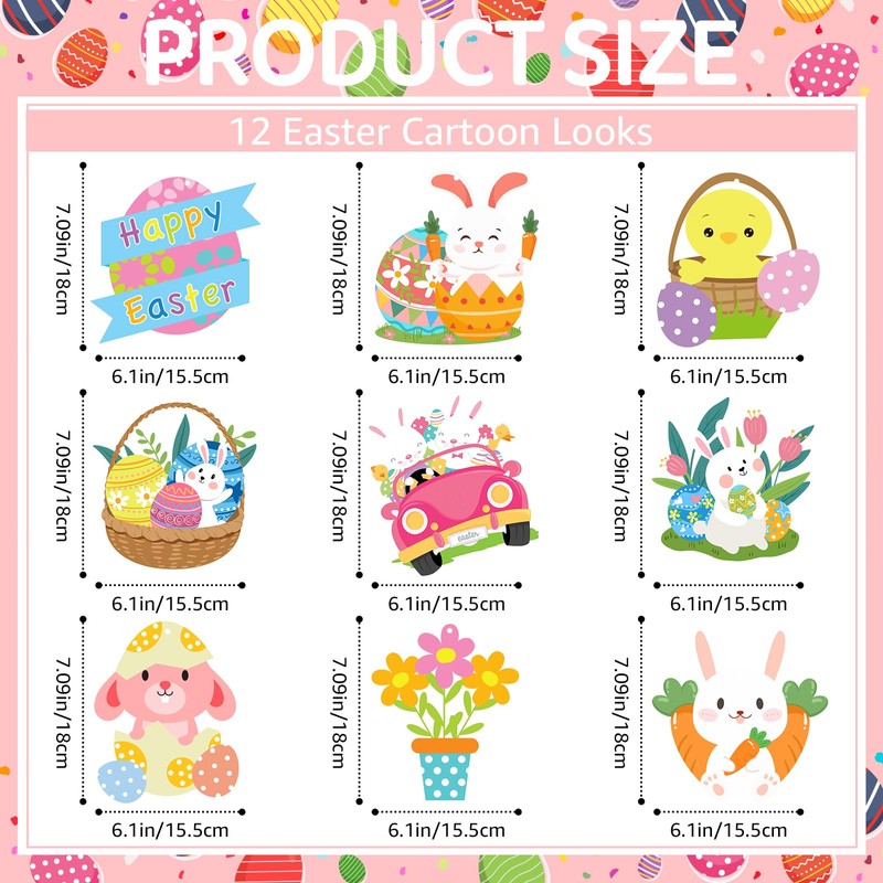 52 Pcs Easter Banner, Happy Easter Garland with Hanging Swirls,
