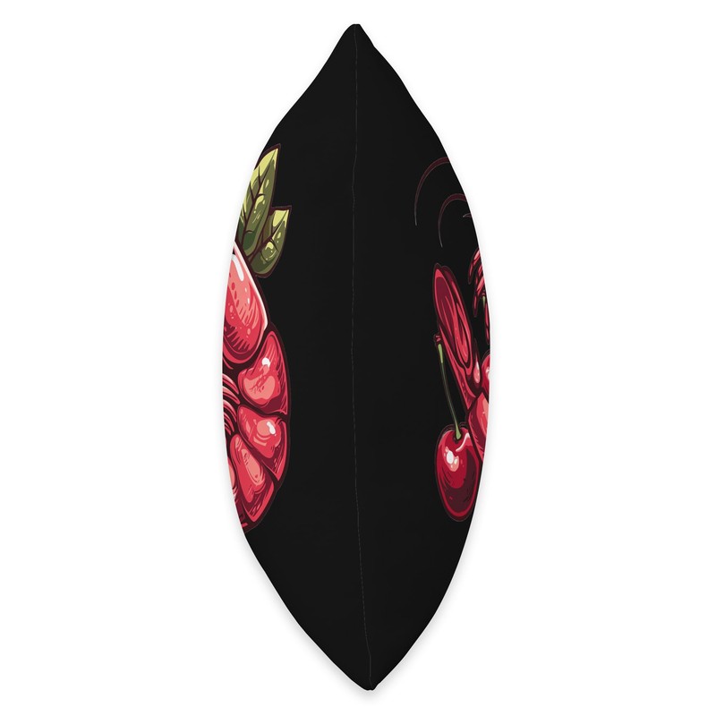 Cherry Shrimp 90s Retro Throw Pillow