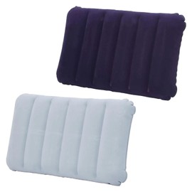 2 PCS Inflatable Pillows,Ultralight Compact Blow Up Pillow,Portable Inflatable Travel Pillow,Waterproof Camping Pillows for Beach Travel Sunbathing Camping Sleeping Outdoor (Purple, Grey)
