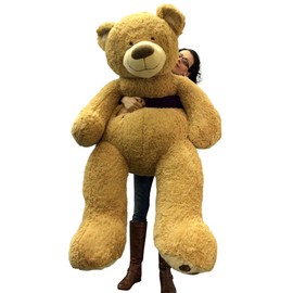 5 Foot Very Big Smiling Teddy Bear Soft with Bigfoot Paws, Giant Stuffed Animal Bear