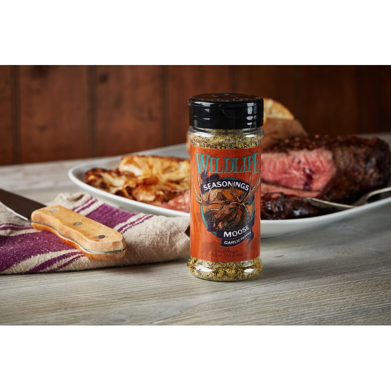 Wildlife Seasonings Moose Garlic Pepper - Versatile Blend Seasoning for