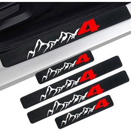 4Pcs Car Door Sill Protector Carbon Fiber Anti-Dirty Scuff Plate Cover Guard Sills Protector Trim fit for Toyota Rav4 GMC AT4 Accessories