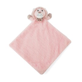 Royal Icon Baby Comforters Baby Boys & Girls Waffle Lion Comforter Blanket Soft Toy Comforter With Bow RI46 (Pink)