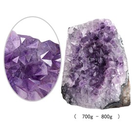 Nupuyai Natural Amethyst Crystal Quartz Cluster, Mineral Geode Druzy Specimen Stone for Reiki Healing Home Decoration (700-800g)