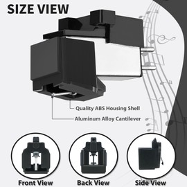 ATN3600L Diamond Stylus Replacement, Compatible with Audio-Technica AT-LP60X, AT-LP60XBT, and AT-LP60XBT-USB Turntables (black)