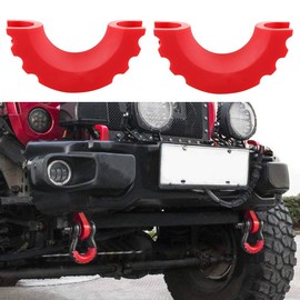 MuHize Upgraded Red Shackle Isolator - 2 Pcs Heavy Duty D-Ring Shackle Covers and 4 Pcs Washer(2023 New), Fits 3/4 inch Shackle Gear Design Rattling Protection