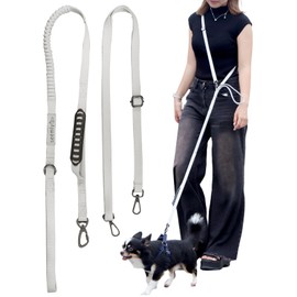 Seemly Pet Leash (3-Way Easy) Cushion Leash (Light Gray)