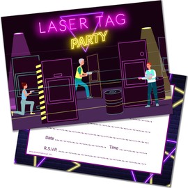 Olivia Samuel 20 x Laser Tag Party Invites from A6 Double Sided Cards with Envelopes