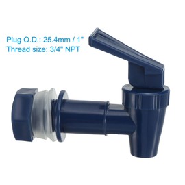 PATIKIL 3/4" NPT Plastic Spigot Faucet,2 Pack Barrel Faucet Durable Polyethylene Material Replacement Water Spigot with Gasket & Nut, Blue