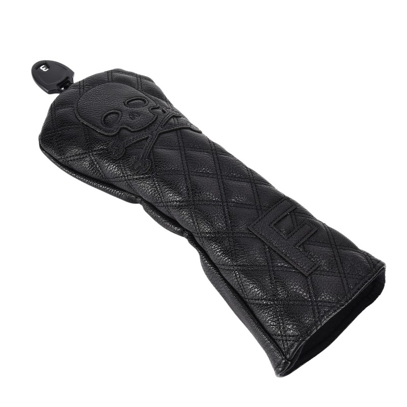 PU Leather Golf Wood Head Covers Waterproof Golf Skull Pattern