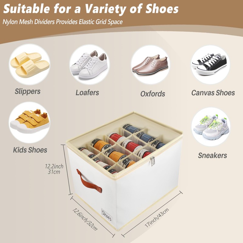 Patinao 2 Pack Shoe Storage Box Organizer for Closet -