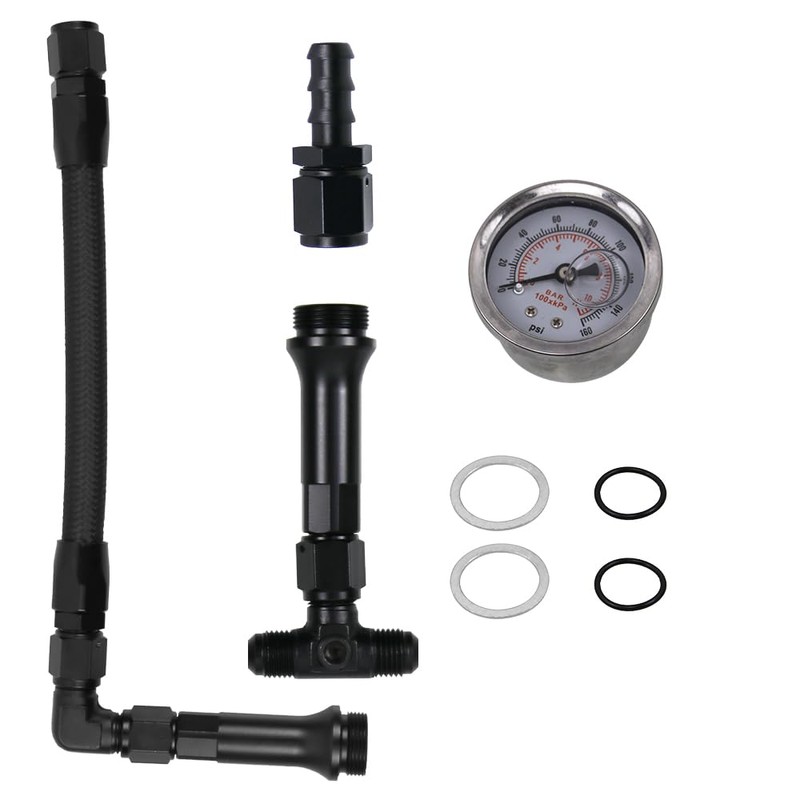 RULLINE AN6 Dual-Feed Double Pump Braided Fuel Line with 0-150Psi